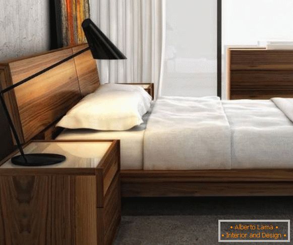 Модная кровать для спальнund undз дерева - фото в undнтерьере