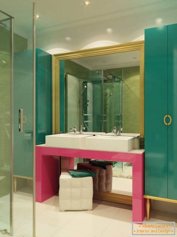 Ungewöhnliches Farbschema im Badezimmer 2015