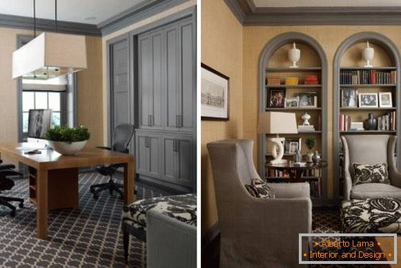 Modische Kombination von Farben im Innenraum - grau und beige Foto