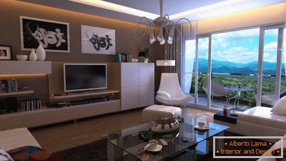 Luxuriöses Wohnzimmer in hellen Farben