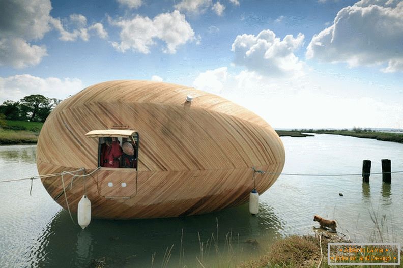 Ungewöhnliches schwimmendes Haus Exbury Egg vom Studio PAD, Gruppe SPUD und Stephen Turner