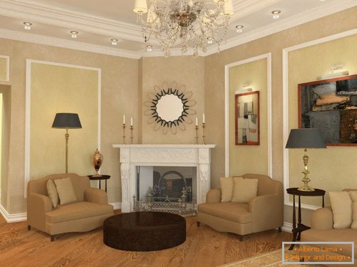 Gästezimmer im neoklassizistischen Stil in einem großen Landhaus eines erfolgreichen französischen Geschäftsmannes.