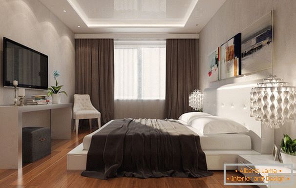 Spotlight in einem Schlafzimmer mit niedrigen Decken