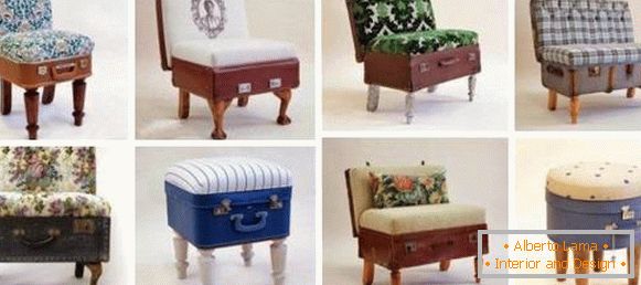 Kleine Sessel aus Koffern