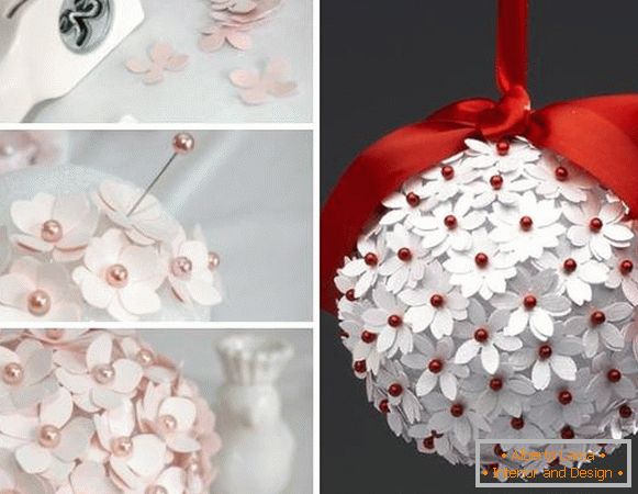 Dekorativer Weihnachtsball des Papiers - Foto Craftswork