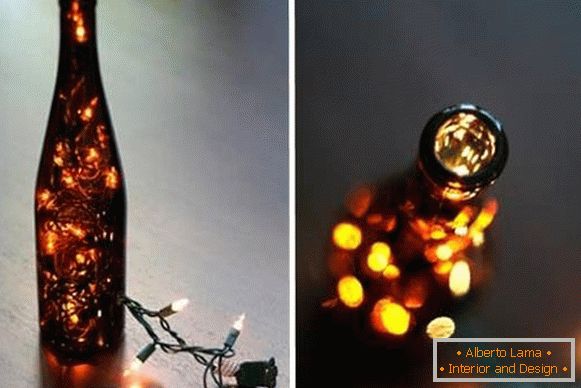 LED führte Girlande im Dekor der Weinflasche