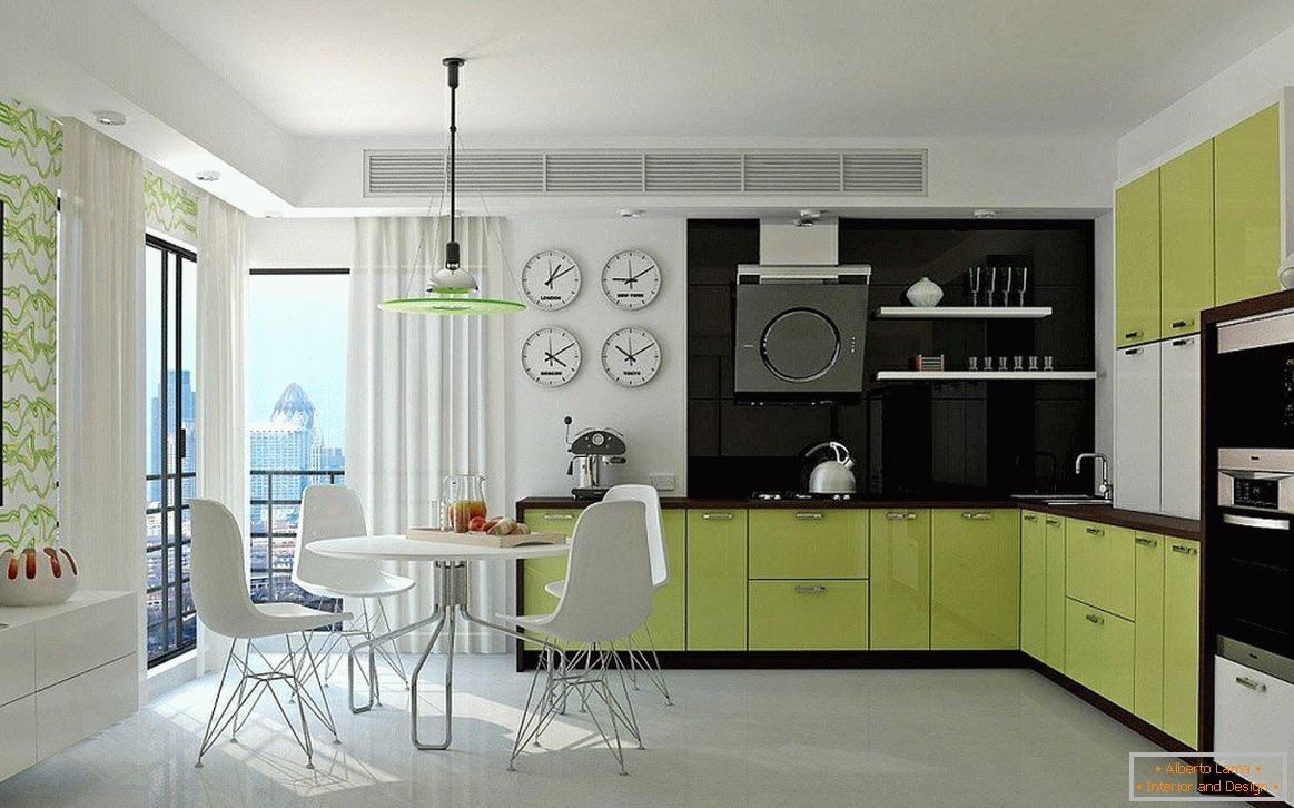 Moderne Möbel im Inneren der Küche