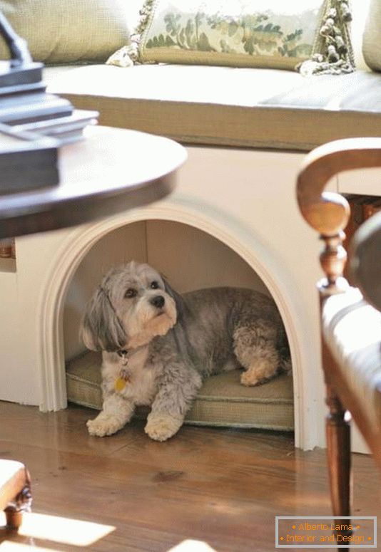 Gemütliches Haus für einen Hund in einer Wohnung