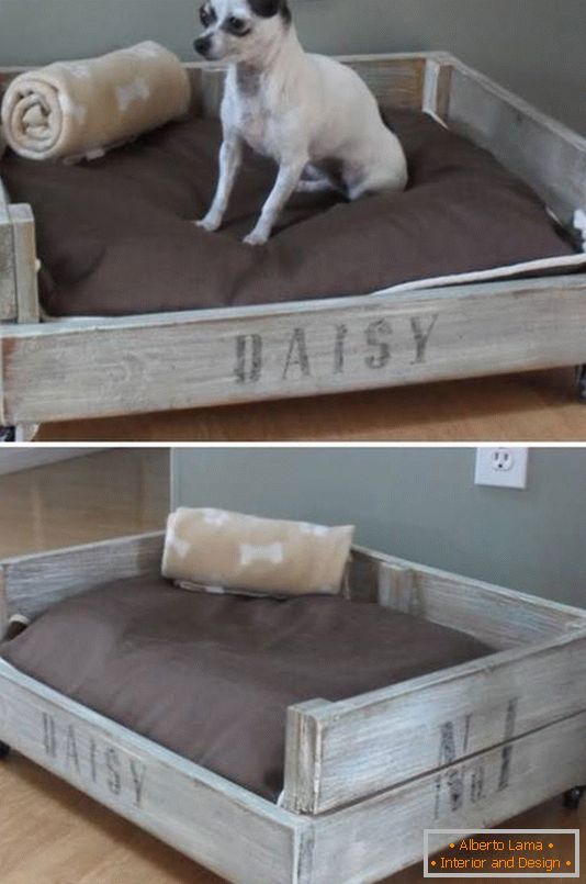 Bett für einen Hund aus alten Möbeln