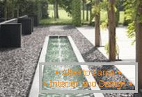 Anordnung eines modernen Gartens с бассейном