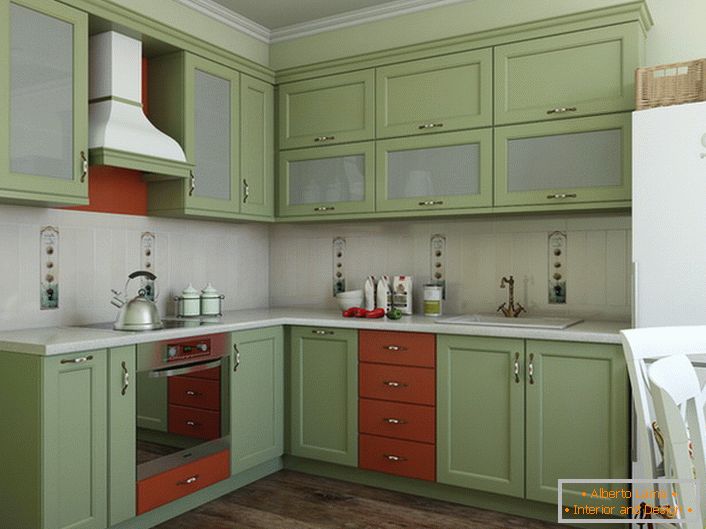 Sanft olive Farbe ist ideal für die Inneneinrichtung im mediterranen Stil. 