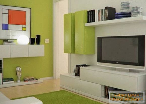 Design eines kleinen Wohnzimmers - kleine Möbel