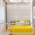 Gelbe Textilien im Schlafzimmer