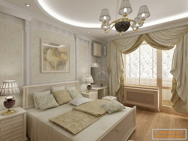 Design-Projekt eines Schlafzimmers im klassischen Stil