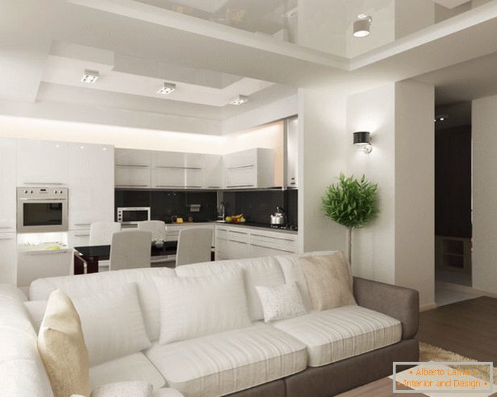 Die Kombination von Küche und Wohnzimmer gilt als eine effektive Lösung bei unzureichenden Platzverhältnissen. 