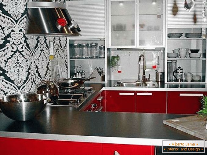 Wanddekoration in der Küche, Optionen für Dekorationsmaterial, Foto 18