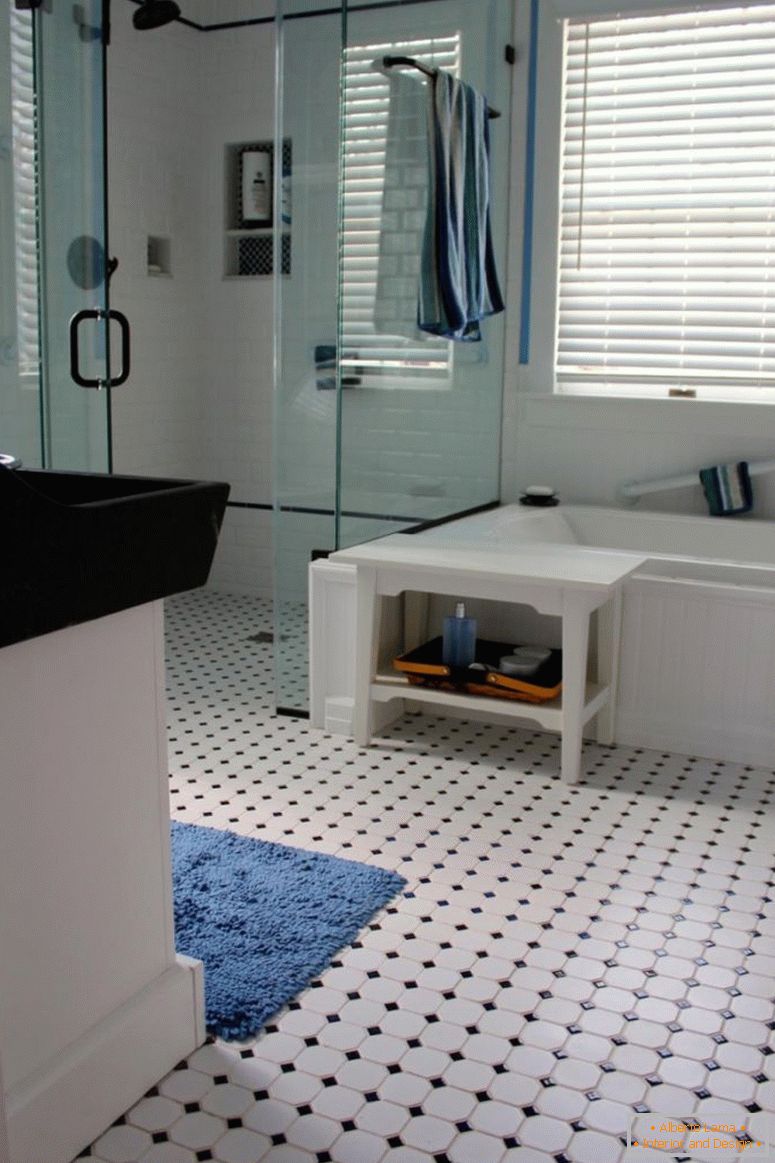 Badezimmer-fancy-weiß-Bad-Dekoration-Design-Ideen-mit-schwarz-weiß-Fliesen-Bad-Stock-zusammen mit-Quadrat-Glas-Dusche-Zimmer-und-weiß-Fliesen-Badezimmer-Wand- bezaubernd-Vintage-Badezimmer-Fliesen-Muster