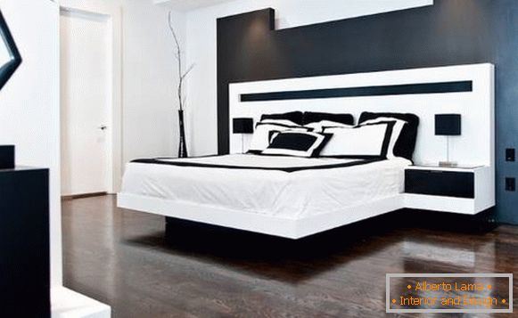 Schlafzimmerdesign in Schwarz und Weiß