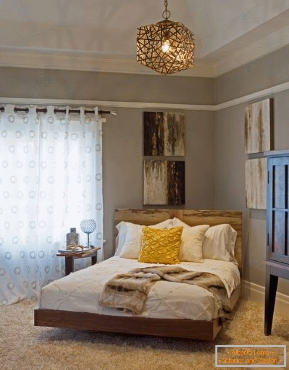 Gemütliches Schlafzimmerdesign mit rustikalen Motiven