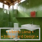 Grünes Mosaik in der Toilette