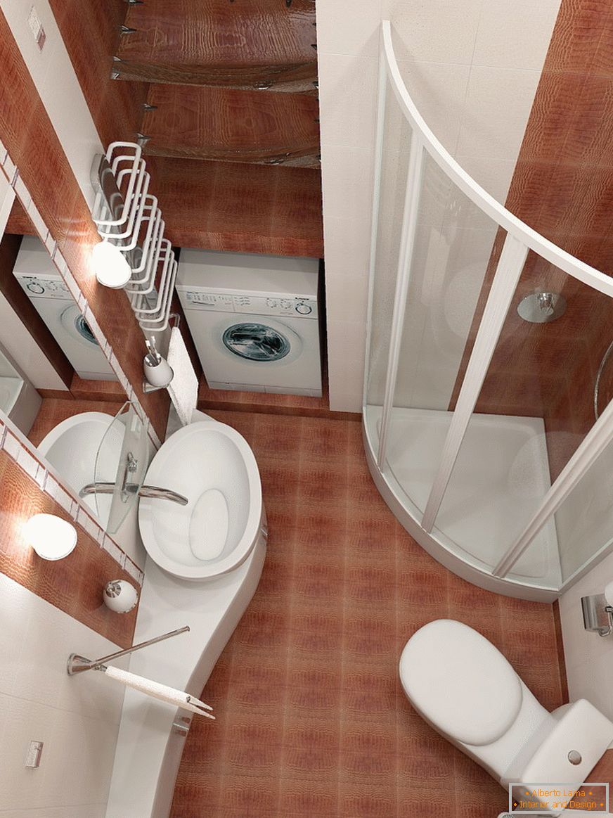 Innenraum des Badezimmers kombiniert mit der Toilette