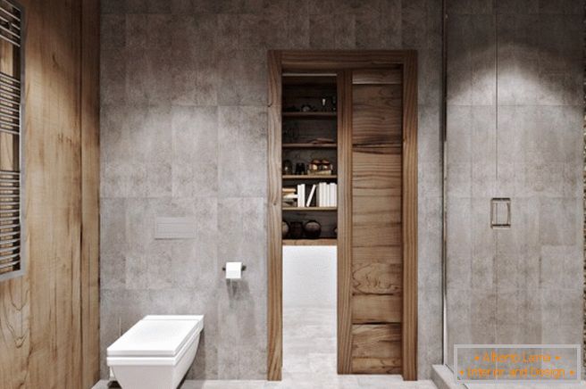 Innenraum des Badezimmers kombiniert mit der Toilette