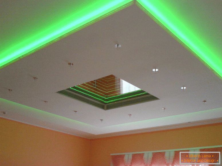 Grün-Hintergrundbeleuchtung-Decke
