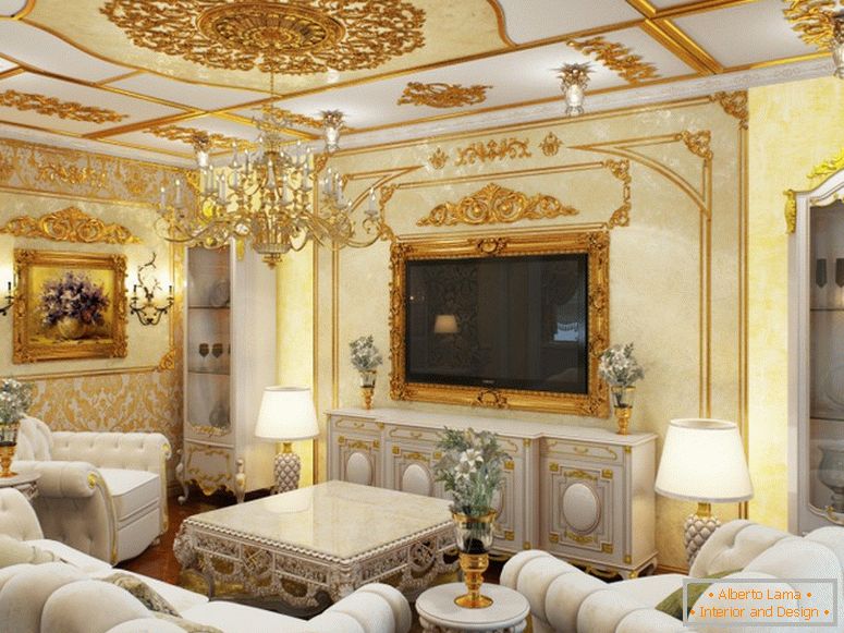 Das Gästezimmer ist in den besten Traditionen des Barockstils eingerichtet.