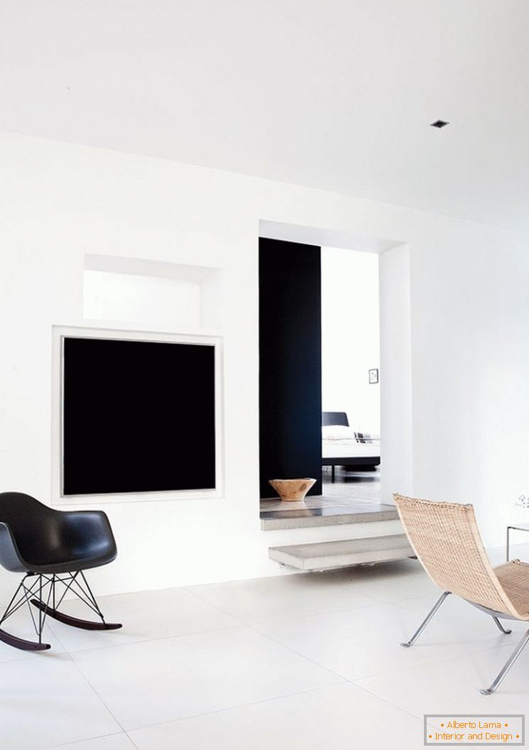 Design einer kleinen Wohnung in Schwarz und Weiß - фото 6