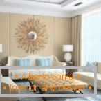 Effektive Gestaltung des Raumes in beige Farbe