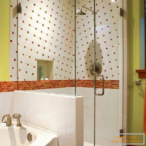 Fliesenanordnung in einer Kombination Badezimmer, Foto 22