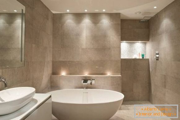Spanndecke mit Strahlern - Foto im Badezimmer