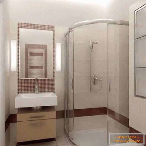 Reparatur eines kleinen Badezimmers mit Dusche, Foto 30