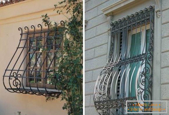 Geschmiedete Gitter an Fenstern - Foto im Dekor der Fassaden von Privathäusern