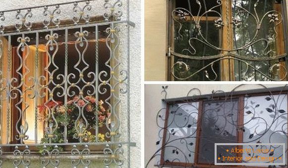 Geschmiedete Gitter auf Fenstern - Skizzen und Fotoideen