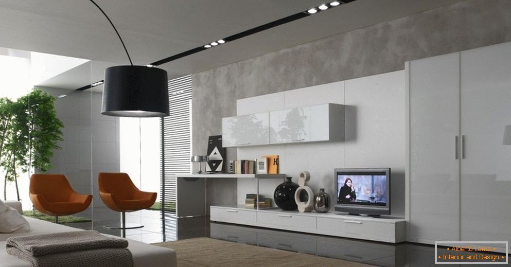 Helle Möbel in einem grauen Interieur