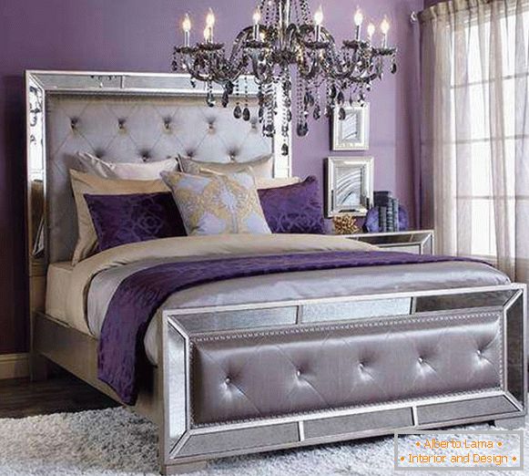 Purple Schlafzimmer - Foto in Kombination mit silbrig