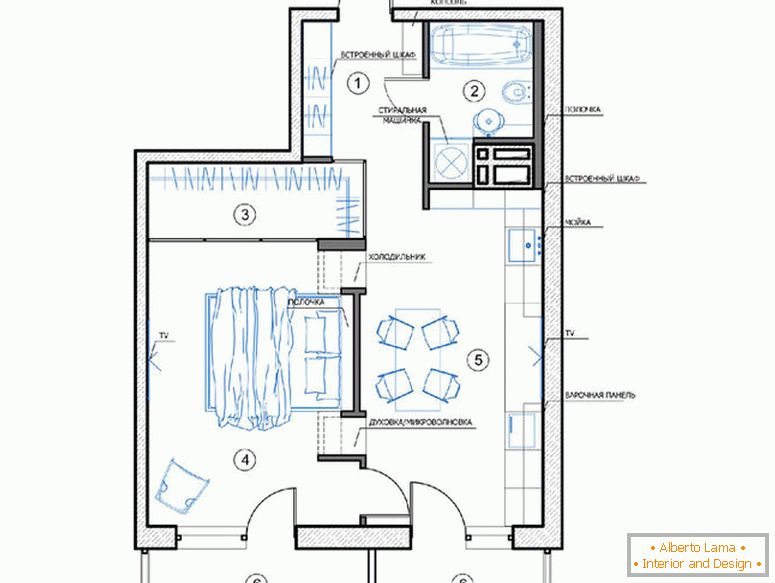 Der Plan einer kleinen Wohnung