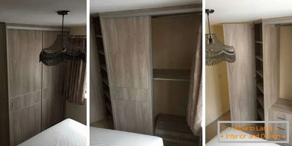 Entwurf einer Eckgarderobe im Schlafzimmer - Foto nach innen