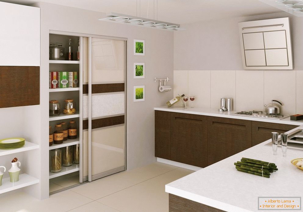 Kücheninnenraum mit einer Garderobe