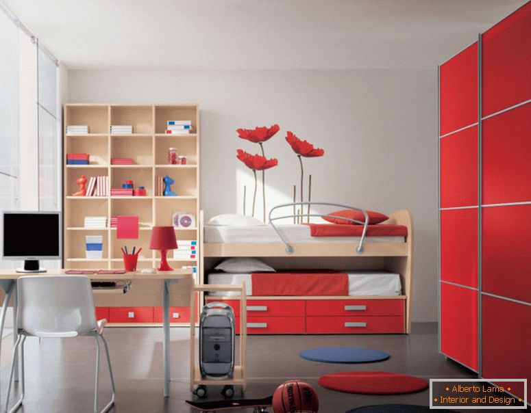 Kinderzimmer-modern-rot-weiß-knav1