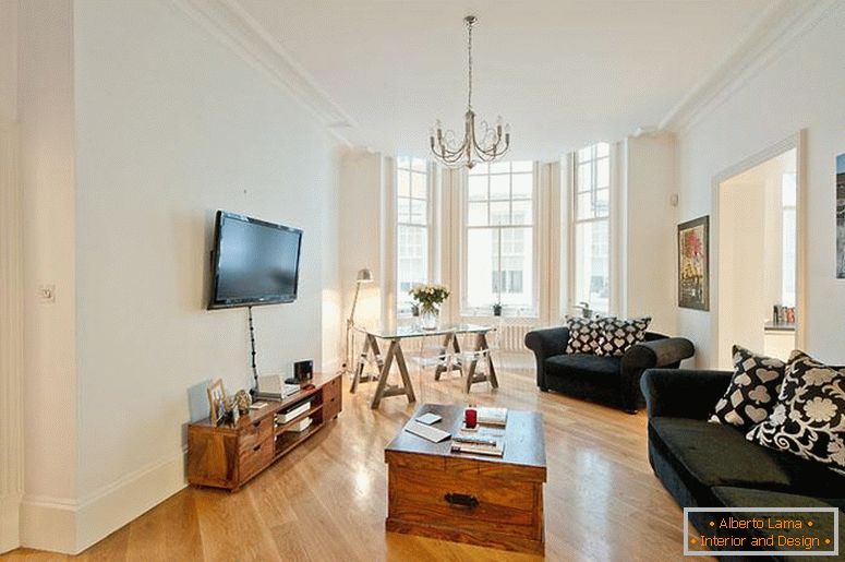 Möbel im Wohnzimmer im minimalistischen Stil