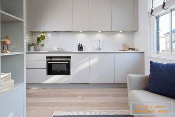 Küche-in-Wohnung-im-skandinavischen Stil