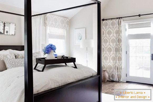 Vorhänge im Schlafzimmer - Foto Design Neuheiten mit einem schönen Muster