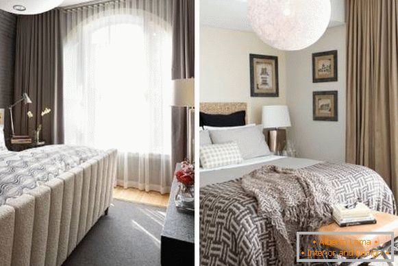 Wählen Sie modische Vorhänge in einem kleinen Schlafzimmer - Foto 2016