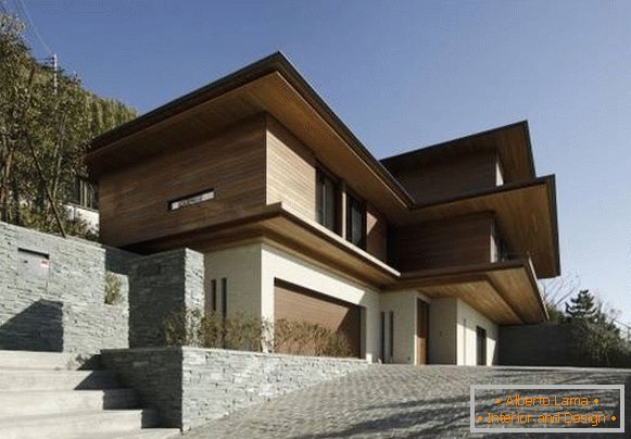 Schönes modernes Design eines dreistöckigen Hauses