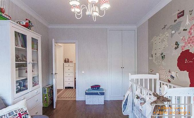 Design einer Zweizimmerwohnung für eine Familie mit Kind - ein Foto von einem Kinderzimmer