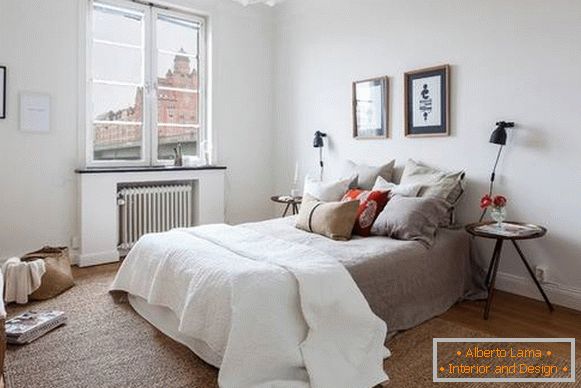 Schlafzimmer im modernen skandinavischen Stil - Foto