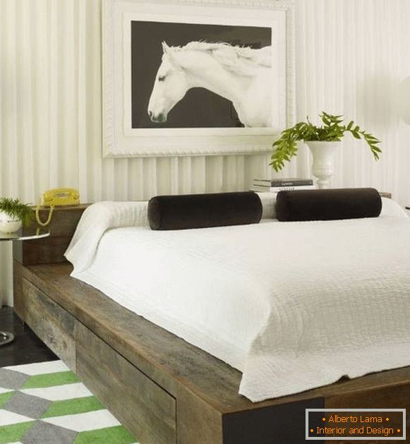 Modernes Design Schlafzimmer 2016 in weiß und mit ungewöhnlichem Dekor
