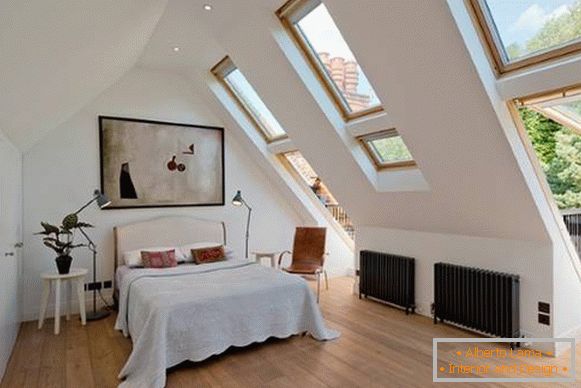 Modernes Design des Schlafzimmers im skandinavischen Stil